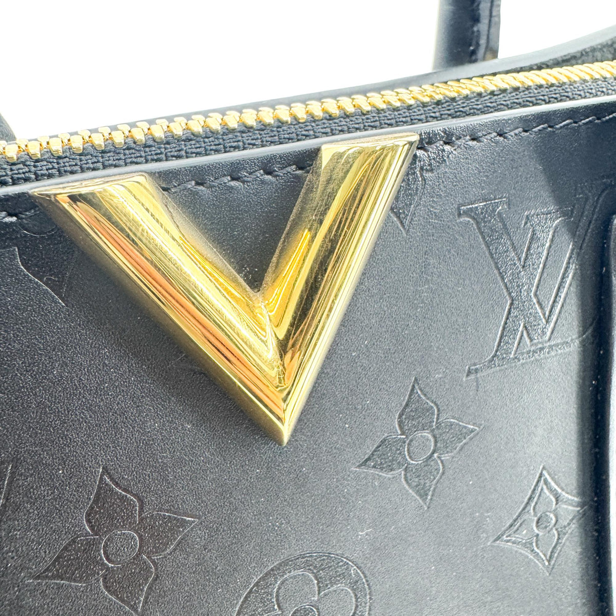 Louis Vuitton Very Monogram Leather, Black, Leather, Tote Bag