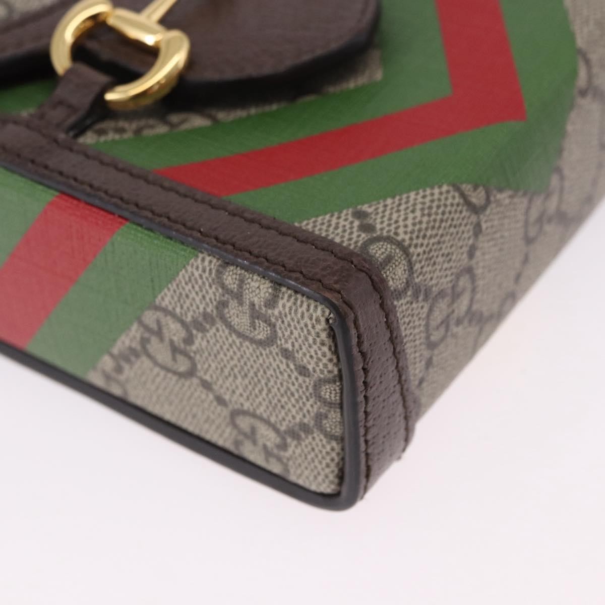 Gucci Horsebit 1955 Printed GG Coated Canvas, Beige, Canvas, Crossbody Bag