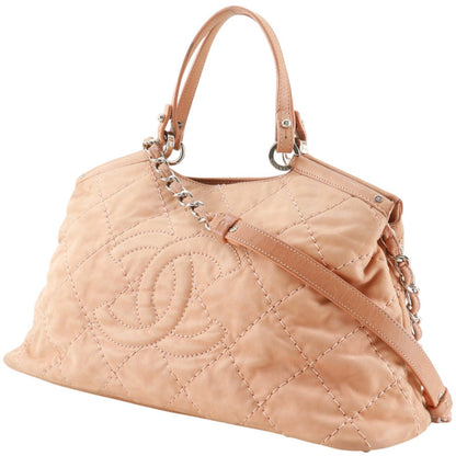 Chanel CC Sea Hit Quilted Iridescent Calfskin, Pink, Leather, Tote Bag
