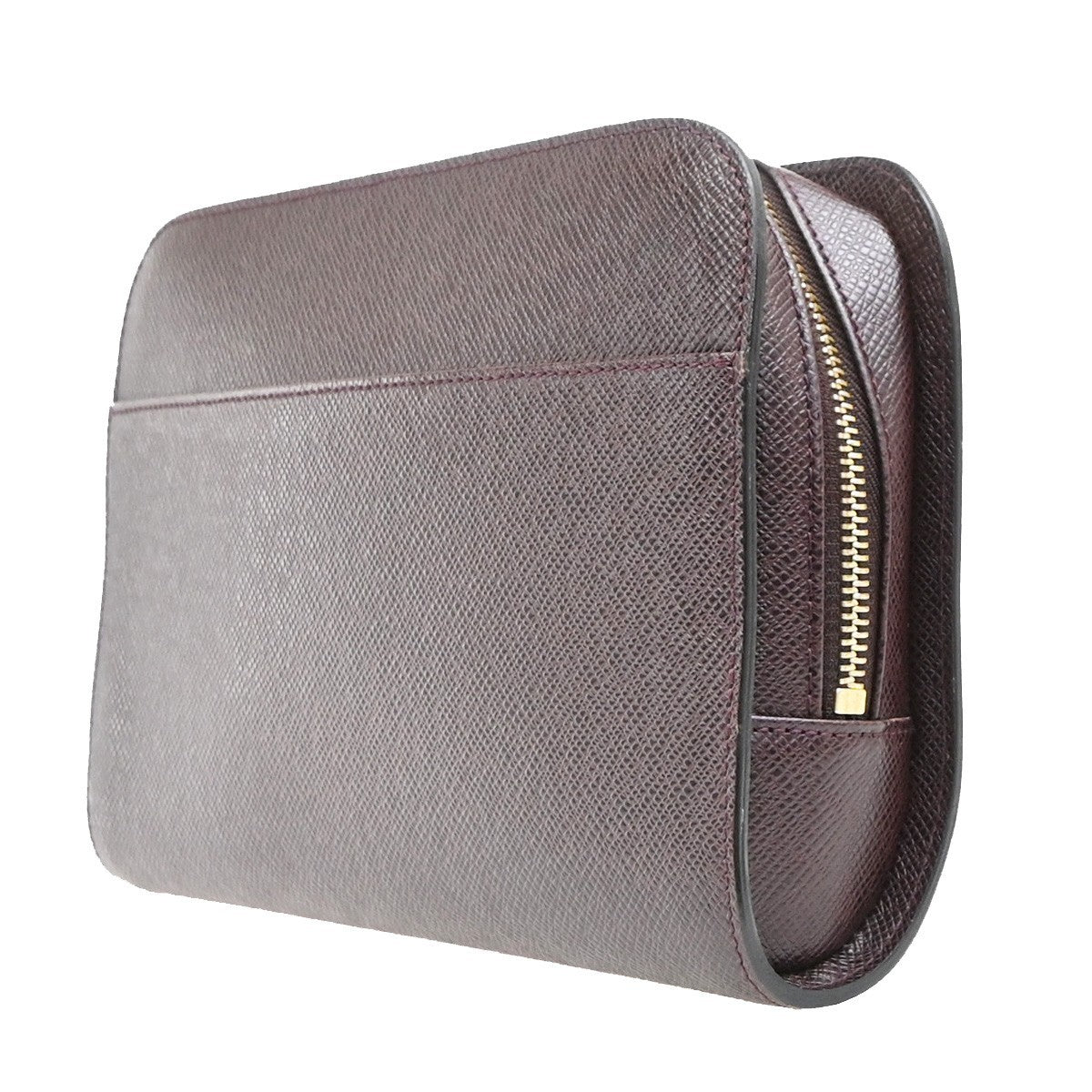 Louis Vuitton Pochette Baikal Clutch Taiga Leather, Burgundy, Leather, Clutch