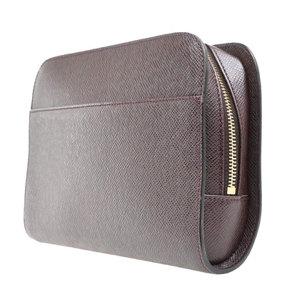 Louis Vuitton Pochette Baikal Clutch Taiga Leather, Burgundy, Leather, Clutch