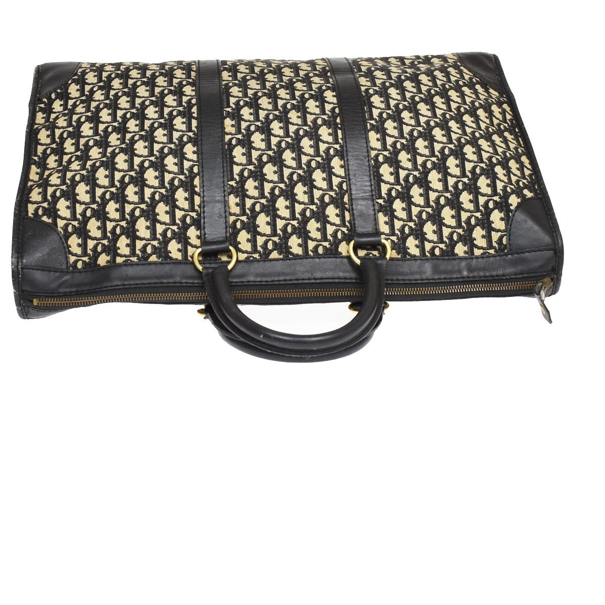 Christian Dior Vintage Trotter Boston Diorissimo Canvas, Navy, Canvas, Handbag