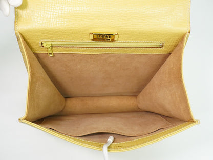 Loewe Barcelona Top Handle Leather, Yellow, Leather, Tote Bag