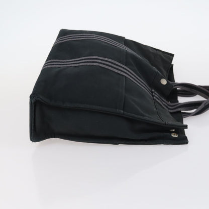Hermes Fourre Tout Tote Canvas, BLACK, CANVAS, Handbag