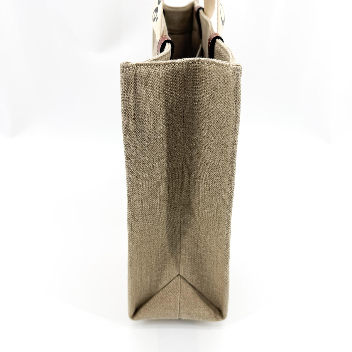 Chloe Woody Canvas with Leather, Brown, Canvas, Tote Bag