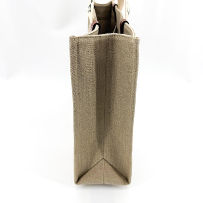 Chloe Woody Canvas with Leather, Brown, Canvas, Tote Bag