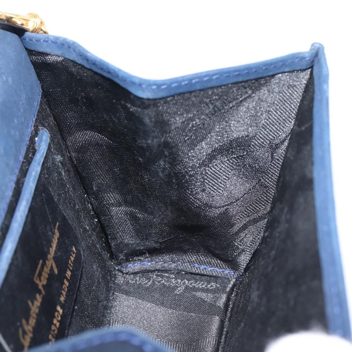 Salvatore Ferragamo Ginny Chain Waist Suede, Navy, Suede, Handbag
