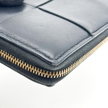 Bottega Veneta Zip Around Intrecciato Nappa, Black, Leather, Wallet