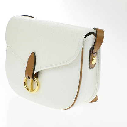 Christian Dior Vintage CD Flap Leather, White, Leather, Shoulder Bag