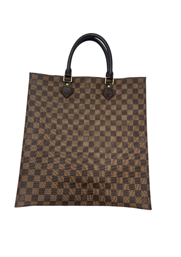 Louis Vuitton Sac Plat Bag Damier, BROWN, CANVAS, Handbag