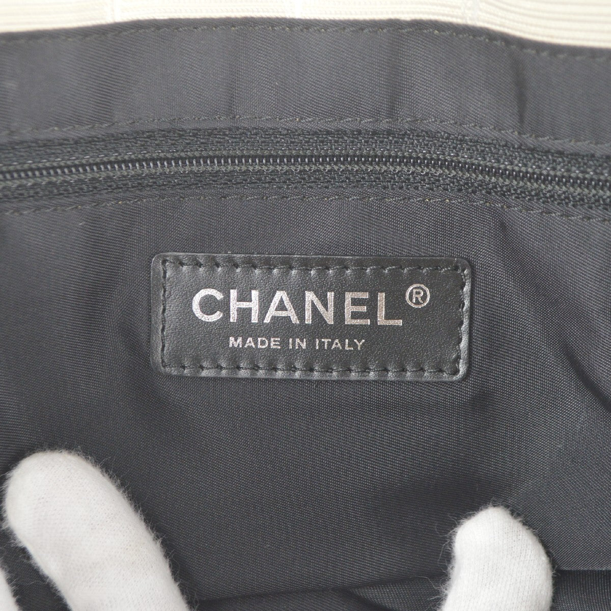 Chanel Travel Line Nylon, White, Nylon, Tote Bag