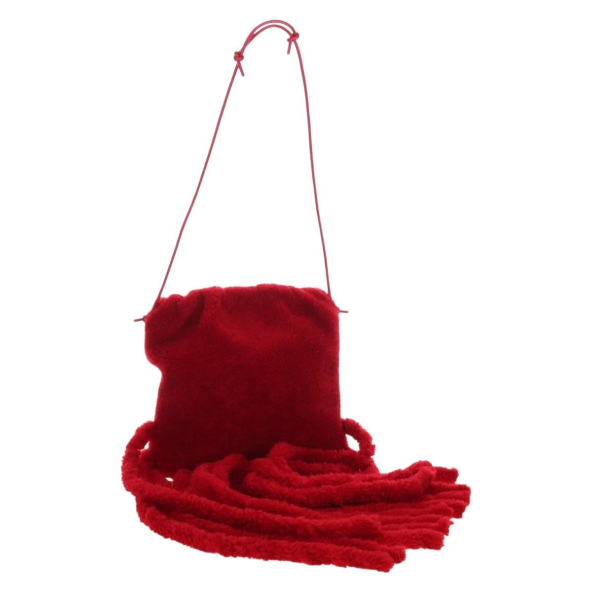 Bottega Veneta The Fringe Leather, Red, Textile, Clutch
