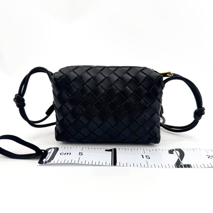 Bottega Veneta Loop Intrecciato Nappa, Black, Leather, Crossbody Bag