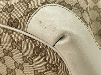 Gucci Sukey Top Handle Satchel GG Canvas with Leather, Beige, Canvas, Handbag
