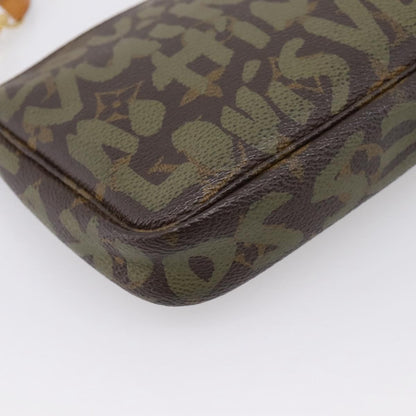 Louis Vuitton Pochette Accessoires Limited Edition Monogram Graffiti, Khaki, Canvas, Clutch