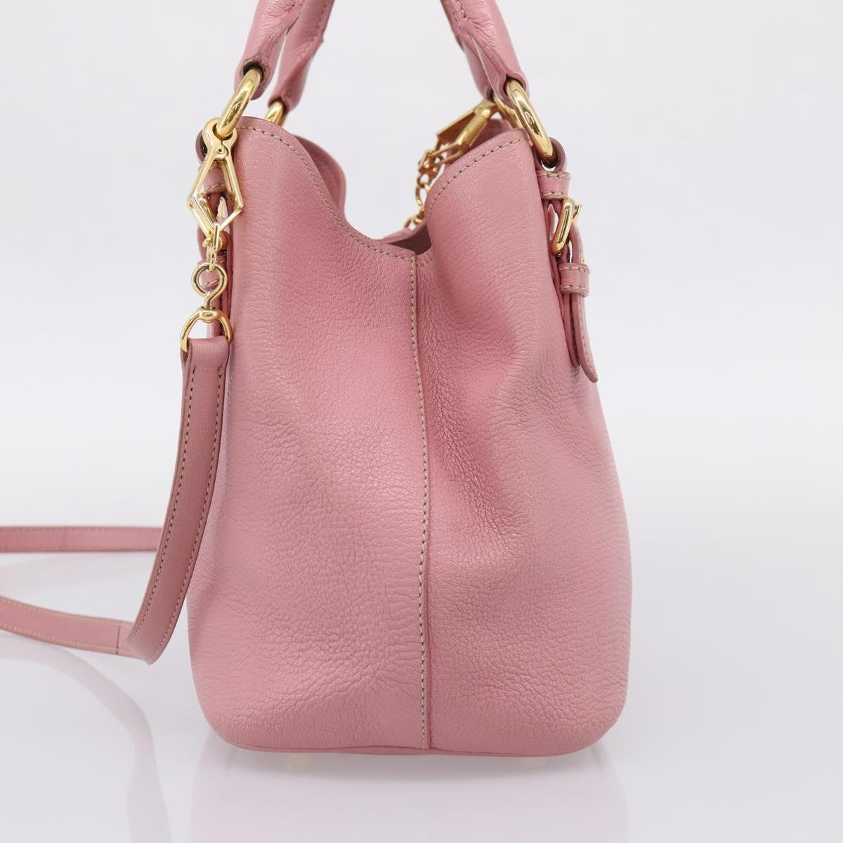 Miu Miu Madras Convertible Leather, Pink, Leather, Tote Bag