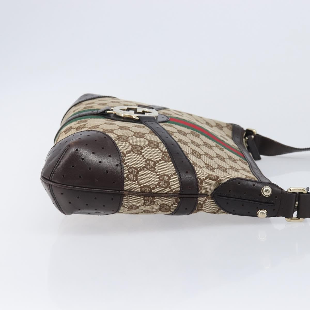Gucci Reins Web Canvas, Beige, Canvas, Shoulder Bag