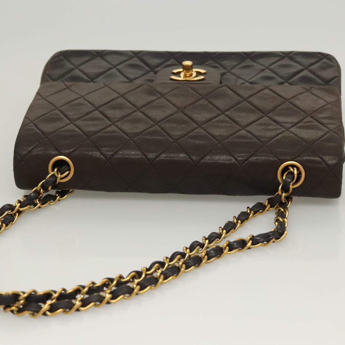 Chanel Vintage Classic Double Flap Bag Quilted Lambskin, BLACK, LEATHER, Shoulder bag