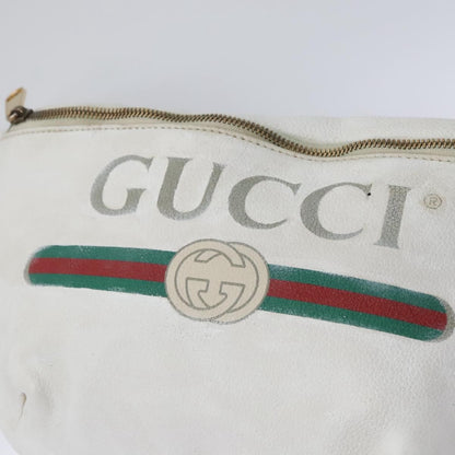 Gucci Logo Belt Leather with Enamel Buckle, White, Leather, Belt