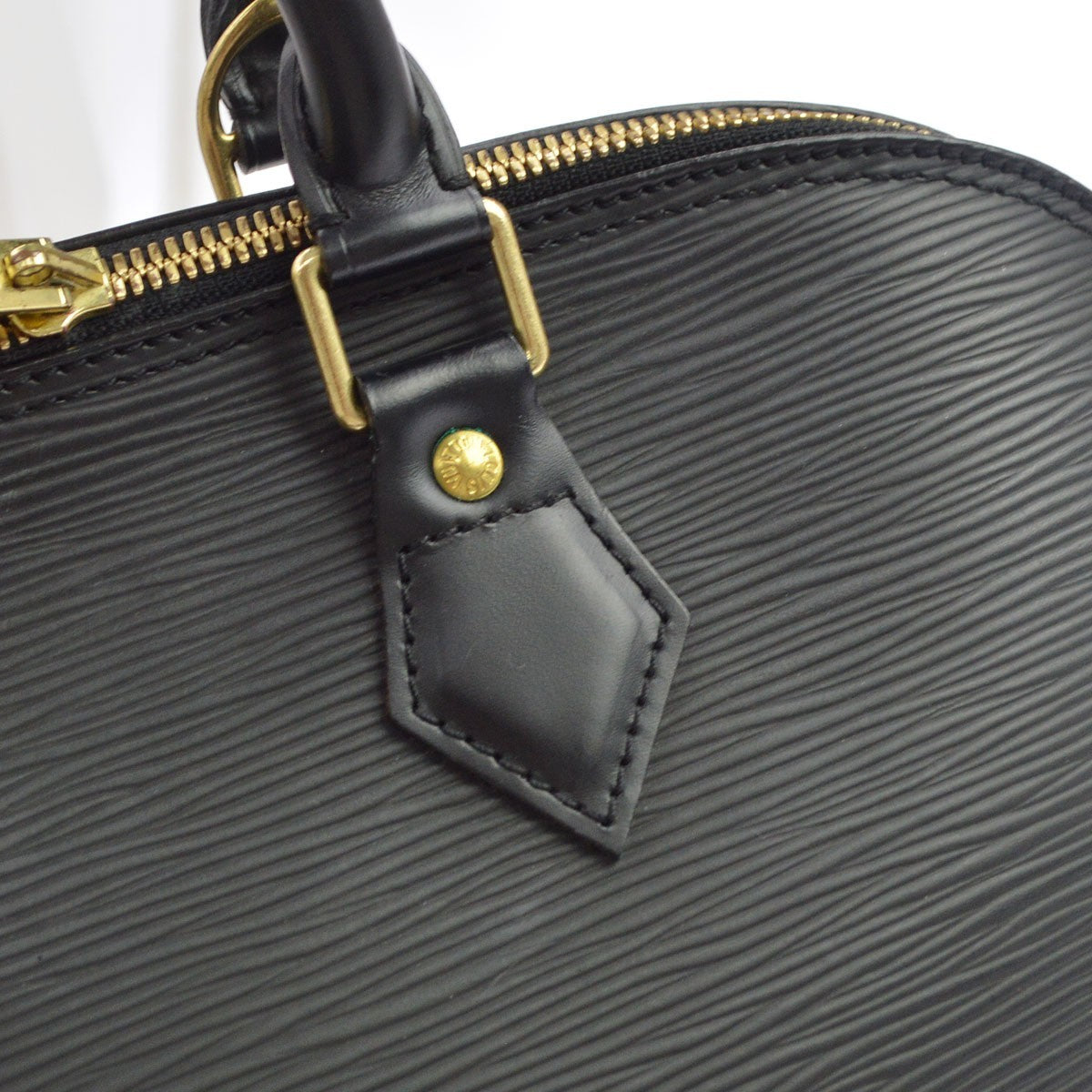 Louis Vuitton Alma Epi Leather, Black, Leather, Handbag
