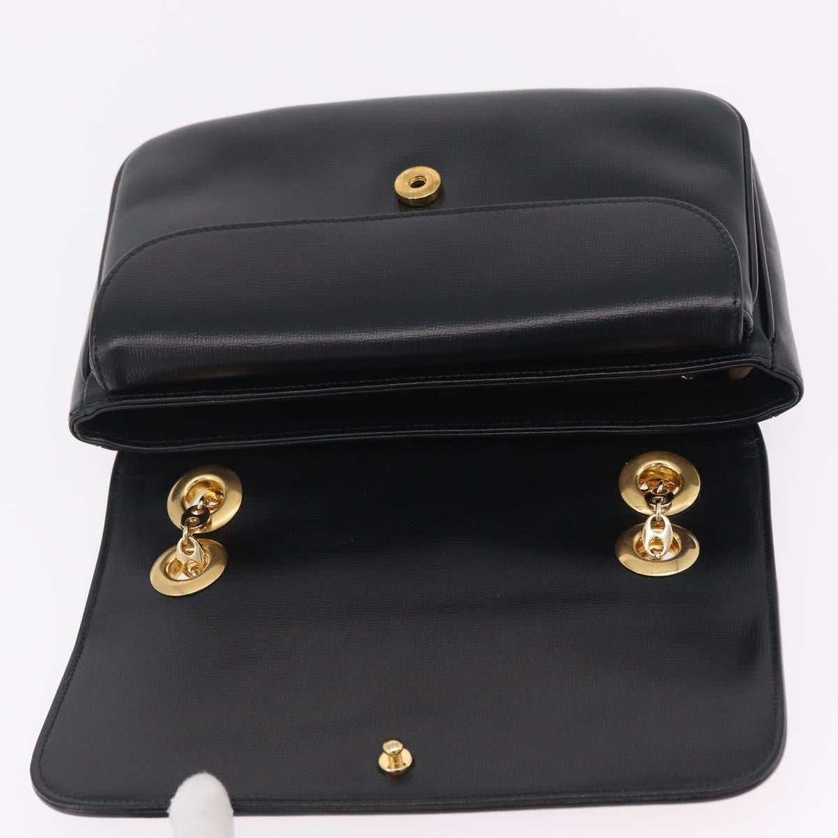 Gucci Marina Chain Flap Leather, Black, Leather, Shoulder Bag