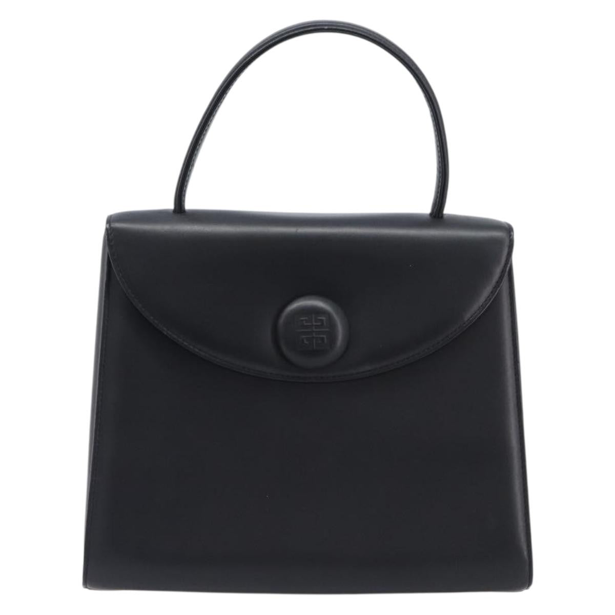 Valentino Garavani Top Handle Flap Leather, Black, Leather, Handbag