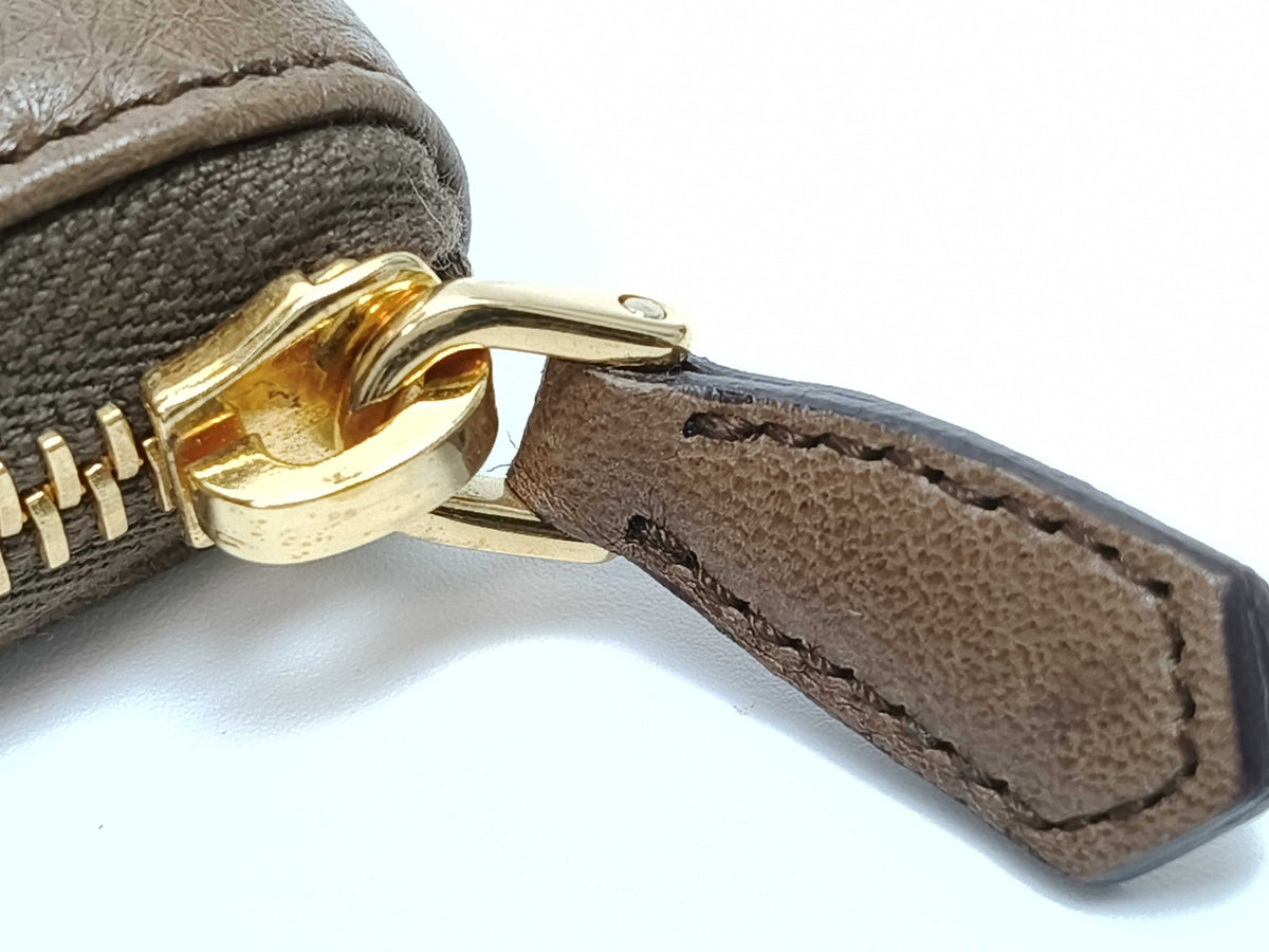 Prada Zip Around Vitello Daino, Brown, Leather, Wallet