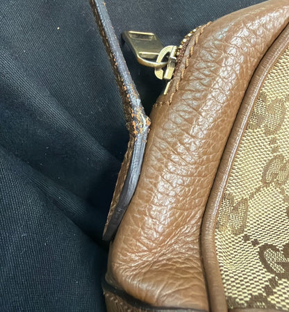Gucci Bree Disco GG Canvas with Leather, Brown, Canvas, Crossbody Bag
