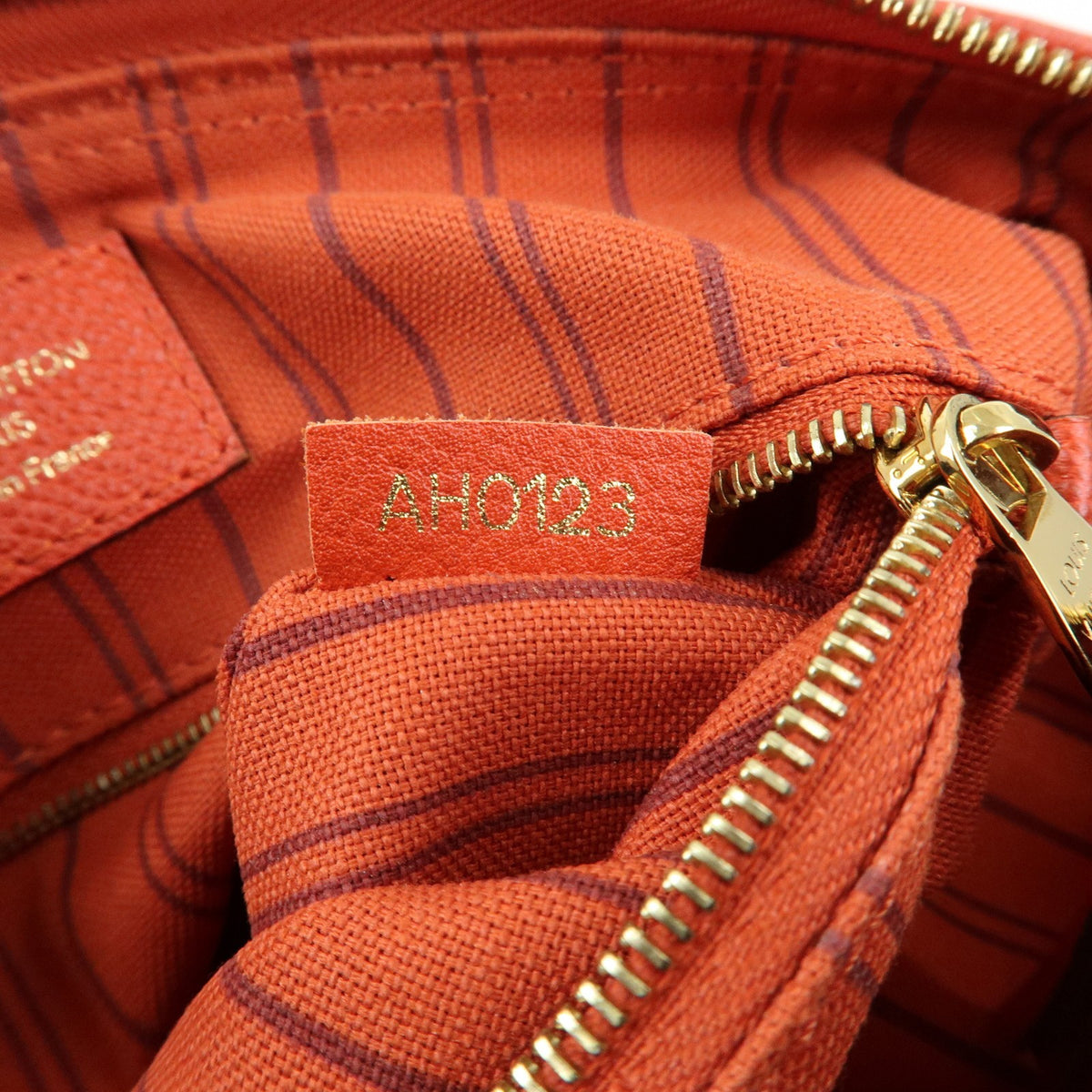 Louis Vuitton Speedy Bandouliere Monogram Empreinte Leather, Orange, Leather, Handbag