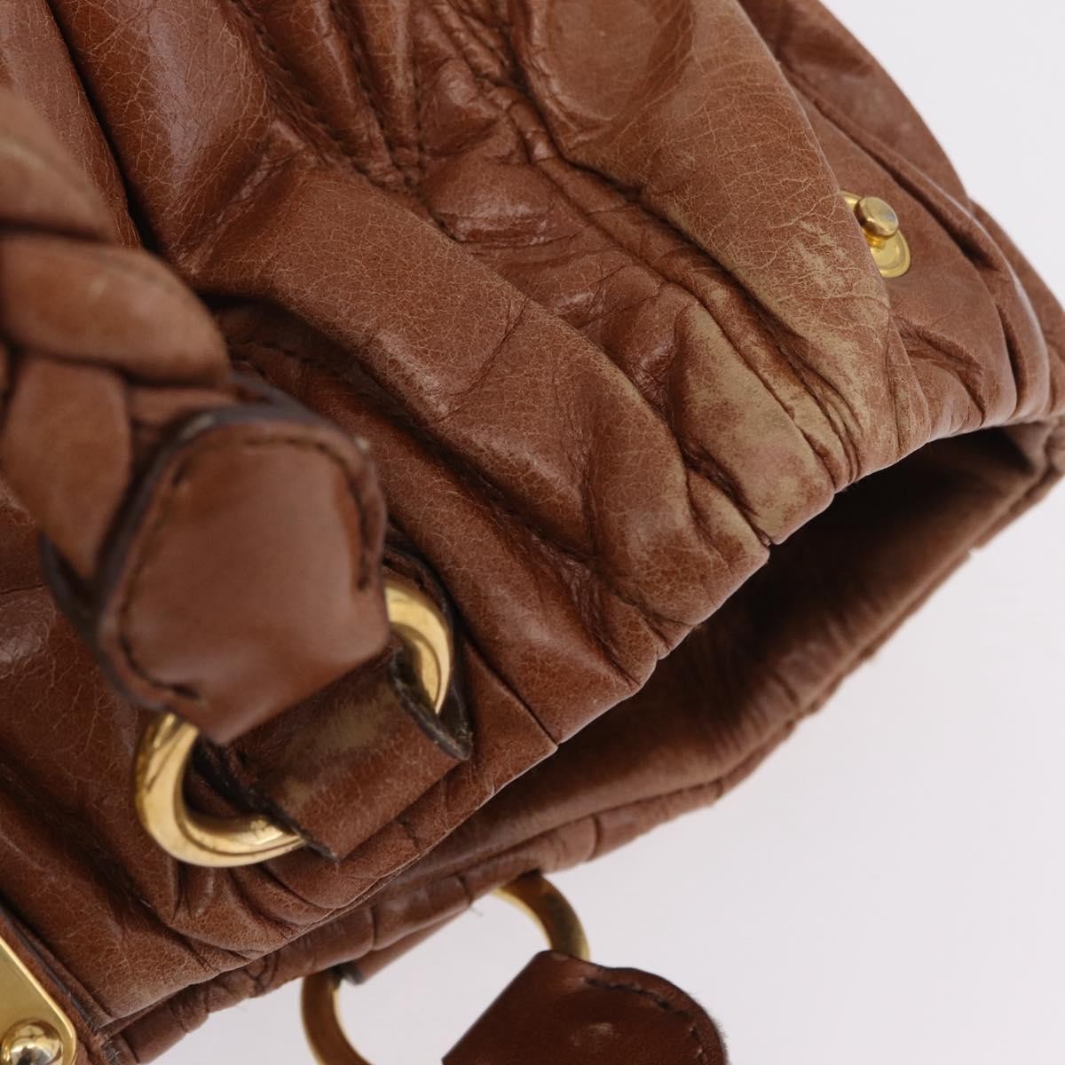 Miu Miu Coffer Satchel Matelasse Leather, Brown, Leather, Handbag