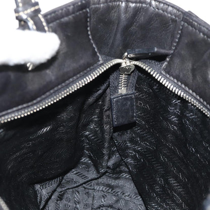 Prada Nappa Acciaio Tote bag, BLACK, LEATHER, Tote bag