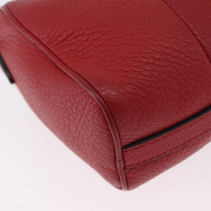 Prada Barrel Vitello Phenix, Red, Leather, Crossbody Bag