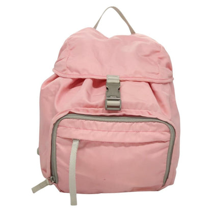 Prada Single Buckle Pocket Tessuto, Pink, Nylon, Backpack
