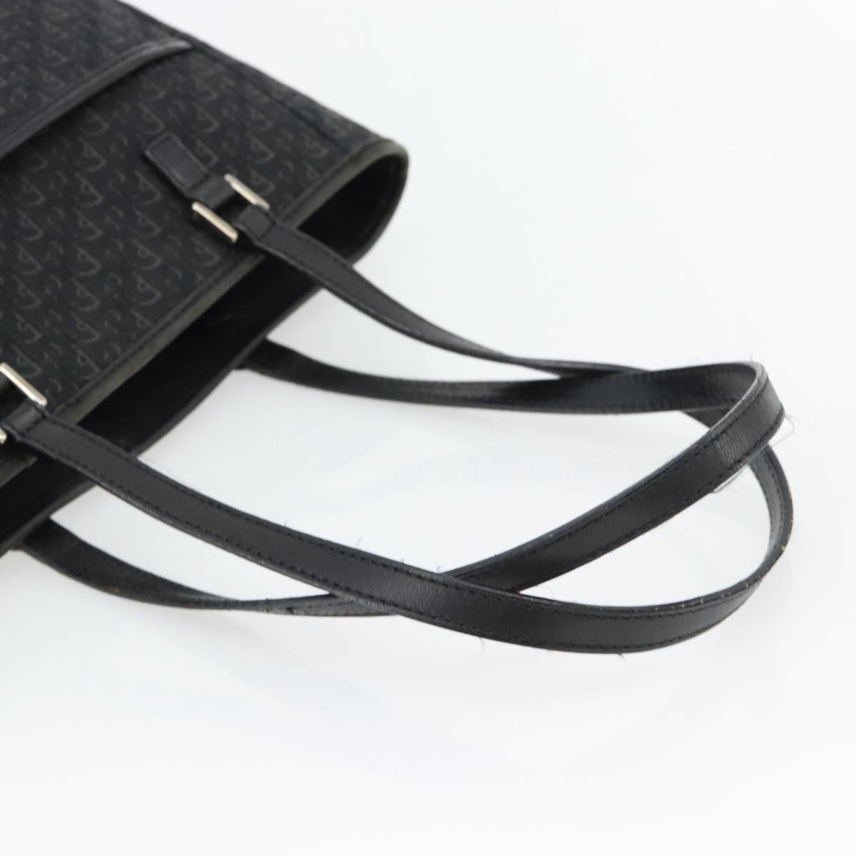 Christian Dior Vintage Open Pocket Diorissimo Canvas, Black, Canvas, Tote Bag