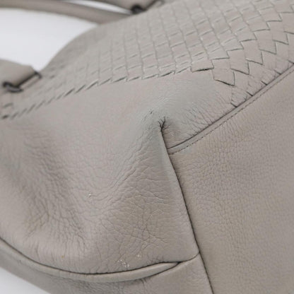 Bottega Veneta Side Snap Leather and Intrecciato Nappa, Gray, Leather, Tote Bag