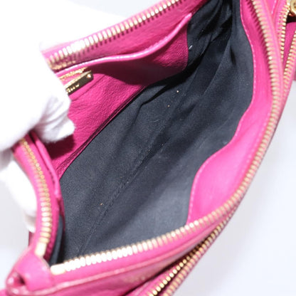 Miu Miu Madras Double Zip Leather, Pink, Leather, Crossbody Bag