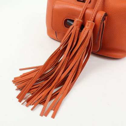 Gucci Bamboo Tassel Leather, Orange, Leather, Backpack