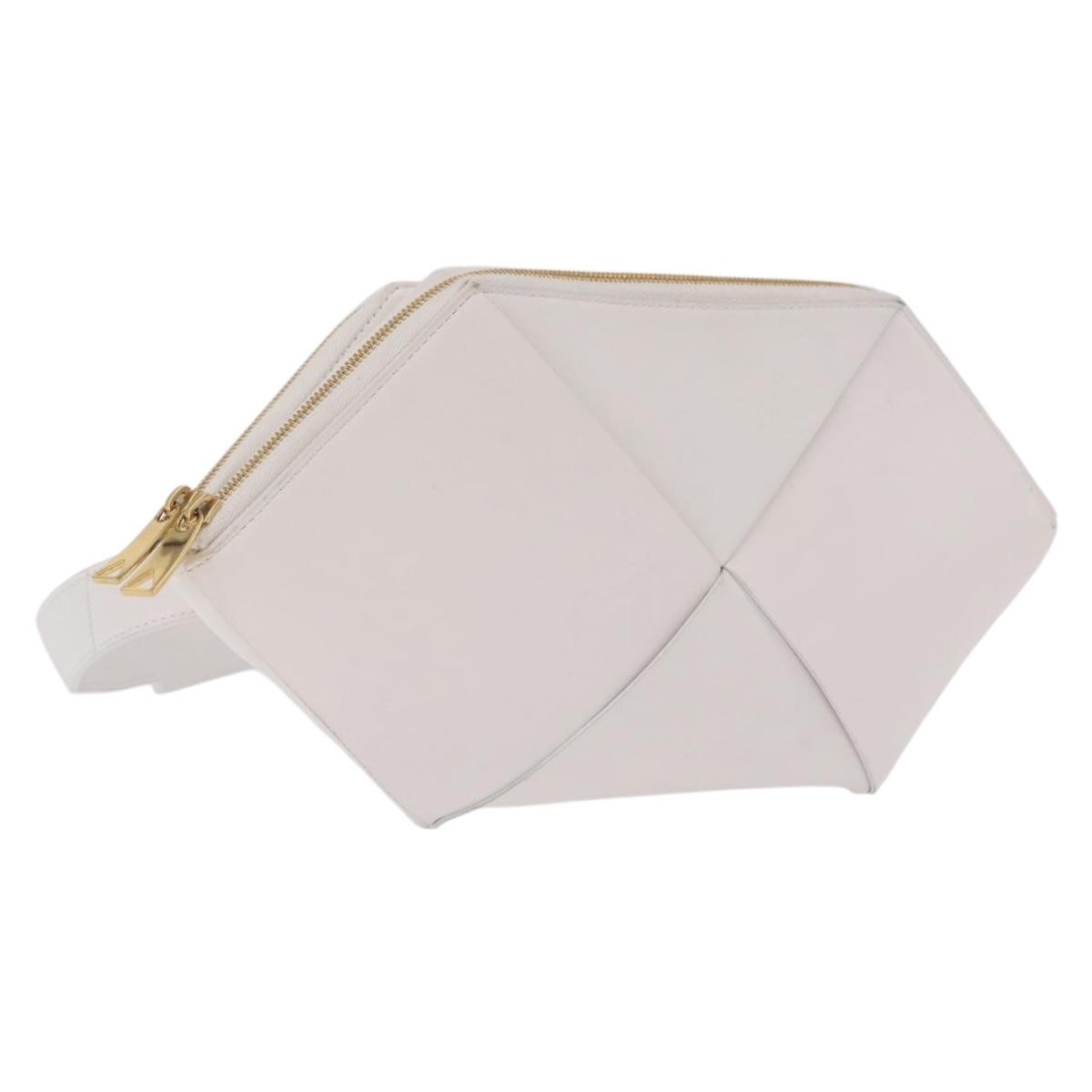 Bottega Veneta NAPPA19 Pouch with Strap Maxi Intrecciato Leather, White, Leather, Clutch