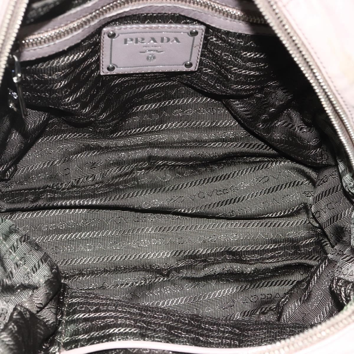 Prada Gaufre Convertible Satchel Nappa Leather, Gray, Leather, Handbag