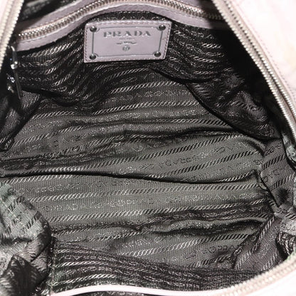 Prada Gaufre Convertible Satchel Nappa Leather, Gray, Leather, Handbag