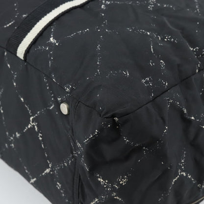 Chanel Travel Line Duffle Printed Nylon, Black, Nylon, Travel Bag