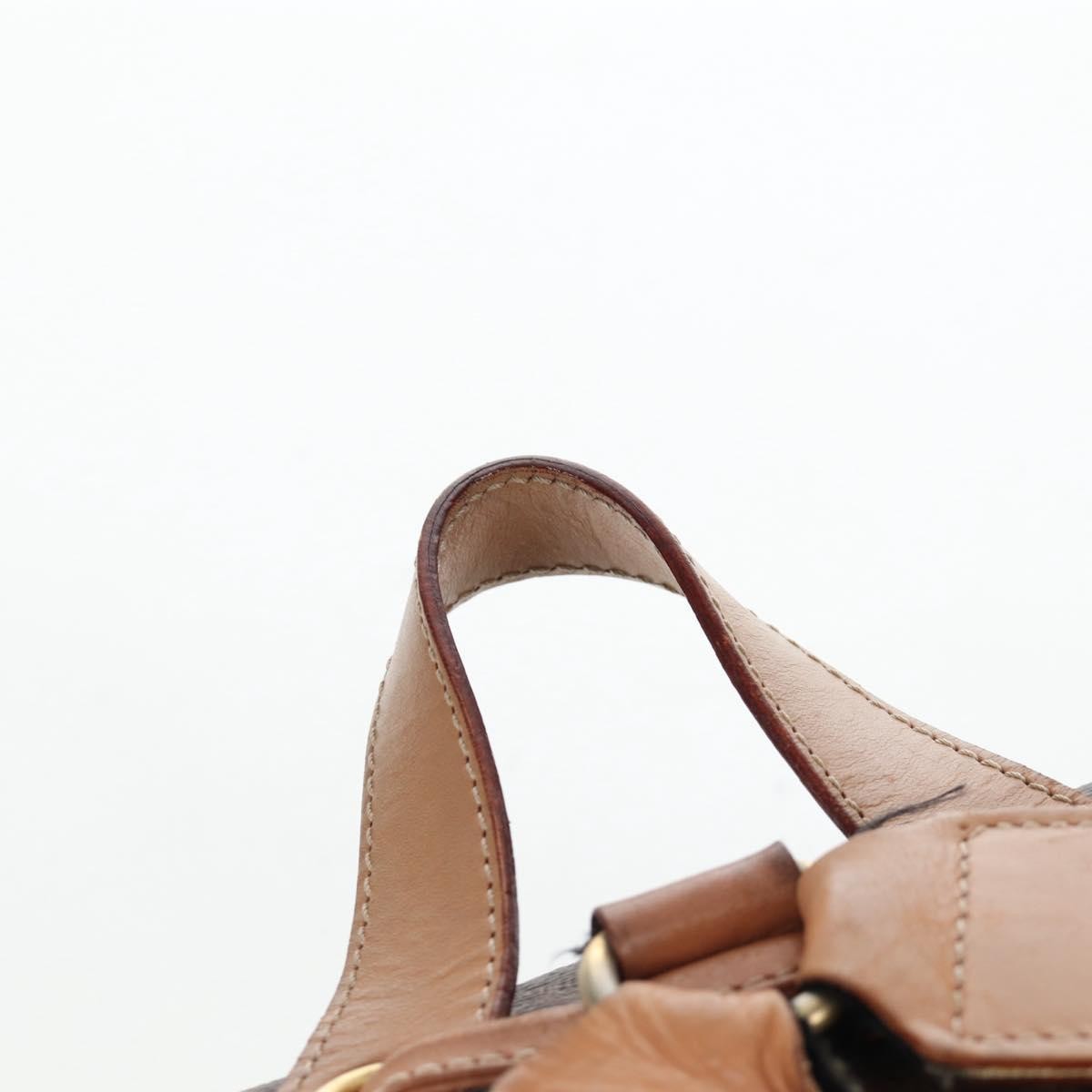 Celine Vintage Macadam Canvas, Brown, Canvas, Backpack