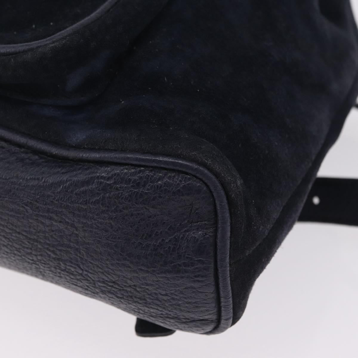 Gucci Vintage Bamboo Suede, Navy, Suede, Backpack