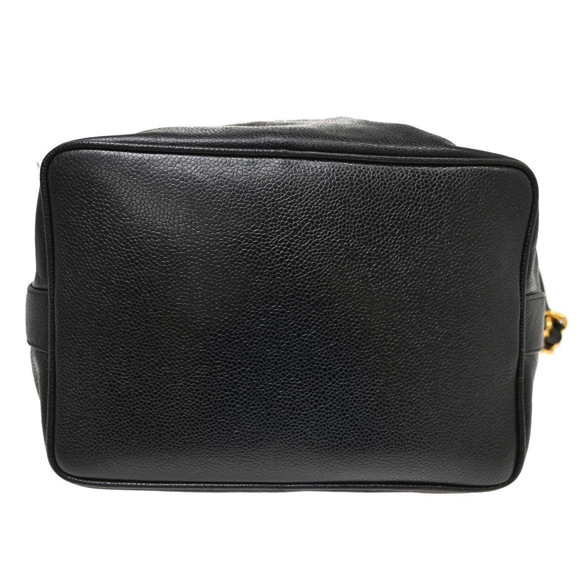 Chanel Vintage CC Drawstring Chain Leather, Black, Leather, Shoulder Bag