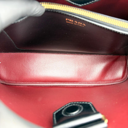 Prada Matinee Saffiano Leather, Black, Leather, Handbag