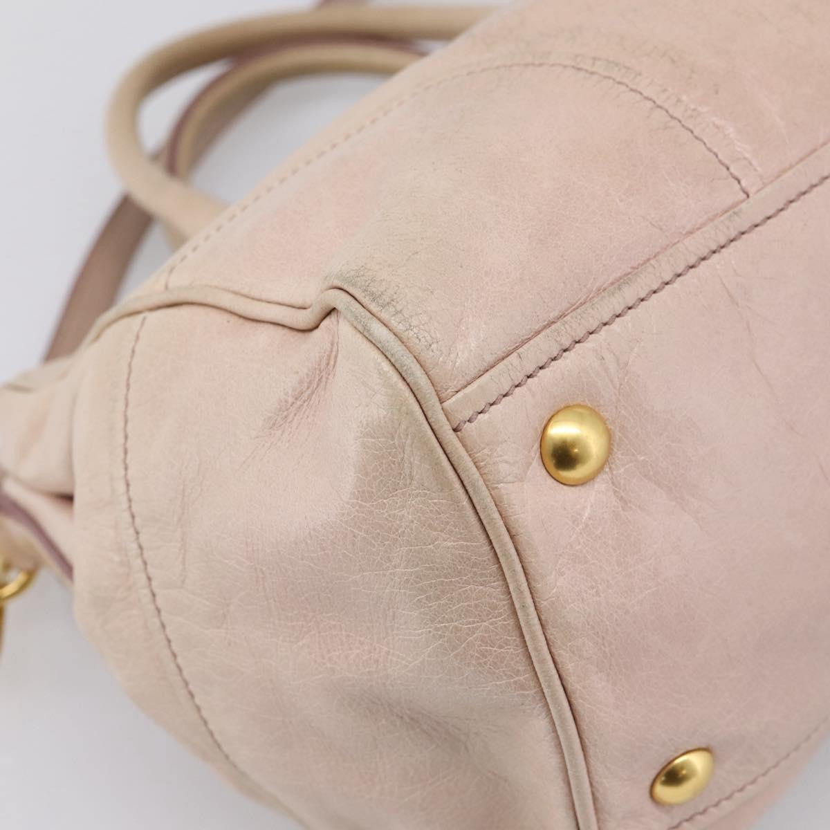 Miu Miu Vitello Lux Ring Satchel Leather, Pink, Leather, Handbag