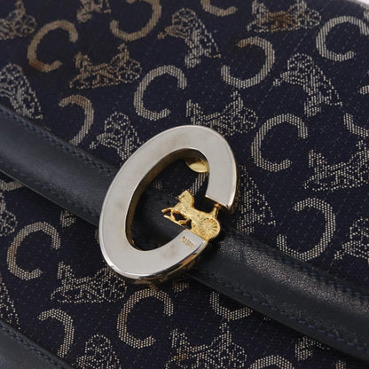 Celine C Sulky Horse carriage Canvas, Navy, Canvas, Handbag