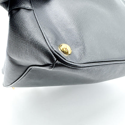 Prada Galliera Saffiano Leather, Black, Leather, Handbag