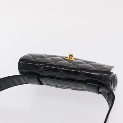 Chanel Vintage CC Flap Waist Patent Leather, Black, Patent Leather, Clutch