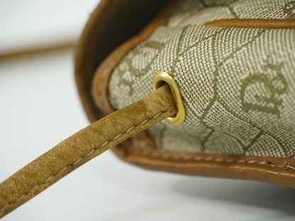 Christian Dior Vintage Honeycomb Canvas, Beige, Canvas, Shoulder Bag